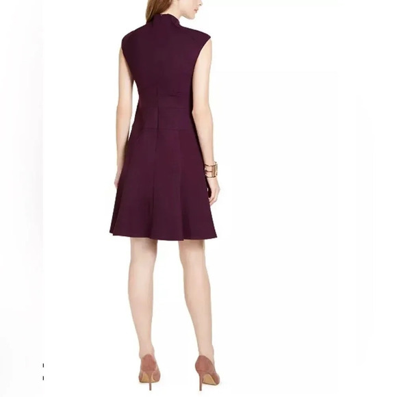 Nanette Lepore,Fit and Flare silhouette Knee Length Sleeveless Plum Dresssize 10 - Picture 4 of 12